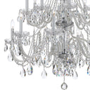 Traditional Crystal 37'' Hand Cut Crystal Polished Chrome Chandelier