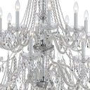 Traditional Crystal 37'' Hand Cut Crystal Polished Chrome Chandelier