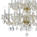 Traditional Crystal 37'' Hand Cut Crystal Polished Brass Chandelier