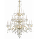 Traditional Crystal 45'' Hand Cut Crystal Polished Brass Chandelier