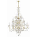 Traditional Crystal 45'' Hand Cut Crystal Polished Brass Chandelier