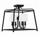 Libby Langdon Sylvan 16'' Black Forged Semi Flush Mount