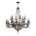 Vanderbilt 44'' Hand Cut Crystal English Bronze Chandelier