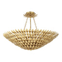 Broche 30'' Antique Gold Semi Flush Mount
