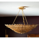 Broche 30'' Antique Gold Semi Flush Mount