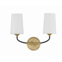 Niles 15'' Black Forged + Modern Gold Sconce