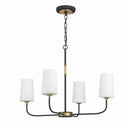 Niles 29'' Black Forged + Modern Gold Chandelier