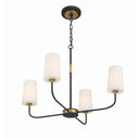 Niles 29'' Black Forged + Modern Gold Chandelier