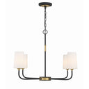 Niles 34'' Black Forged + Modern Gold Chandelier