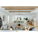 Niles 54'' Black Forged + Modern Gold Chandelier