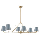 Xavier 46'' Vibrant Gold + Blue Linear Chandelier