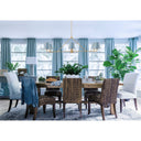 Xavier 46'' Vibrant Gold + Blue Linear Chandelier