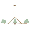 Xavier 46'' Vibrant Gold + Green Linear Chandelier