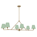 Xavier 46'' Vibrant Gold + Green Linear Chandelier