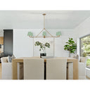 Xavier 46'' Vibrant Gold + Green Linear Chandelier