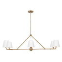 Xavier 46'' Vibrant Gold + White Linear Chandelier