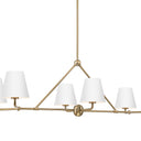 Xavier 46'' Vibrant Gold + White Linear Chandelier