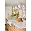 Xavier 46'' Vibrant Gold + White Linear Chandelier