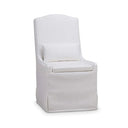 Sierra Slipcovered Dining Chair w/ Castors w/ Arctic White Performance Fabric