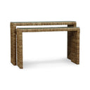 Tuscan Rush Nesting Console w/ Tempered Glass
