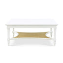 Montego Square Coffee in Architectural White w/ Rattan Natural
