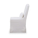 Sierra Slipcovered Dining Chair w/ Castors w/ Arctic White Performance Fabric