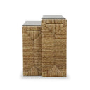 Tuscan Rush Nesting Console w/ Tempered Glass