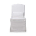 Sierra Slipcovered Dining Chair w/ Castors w/ Arctic White Performance Fabric